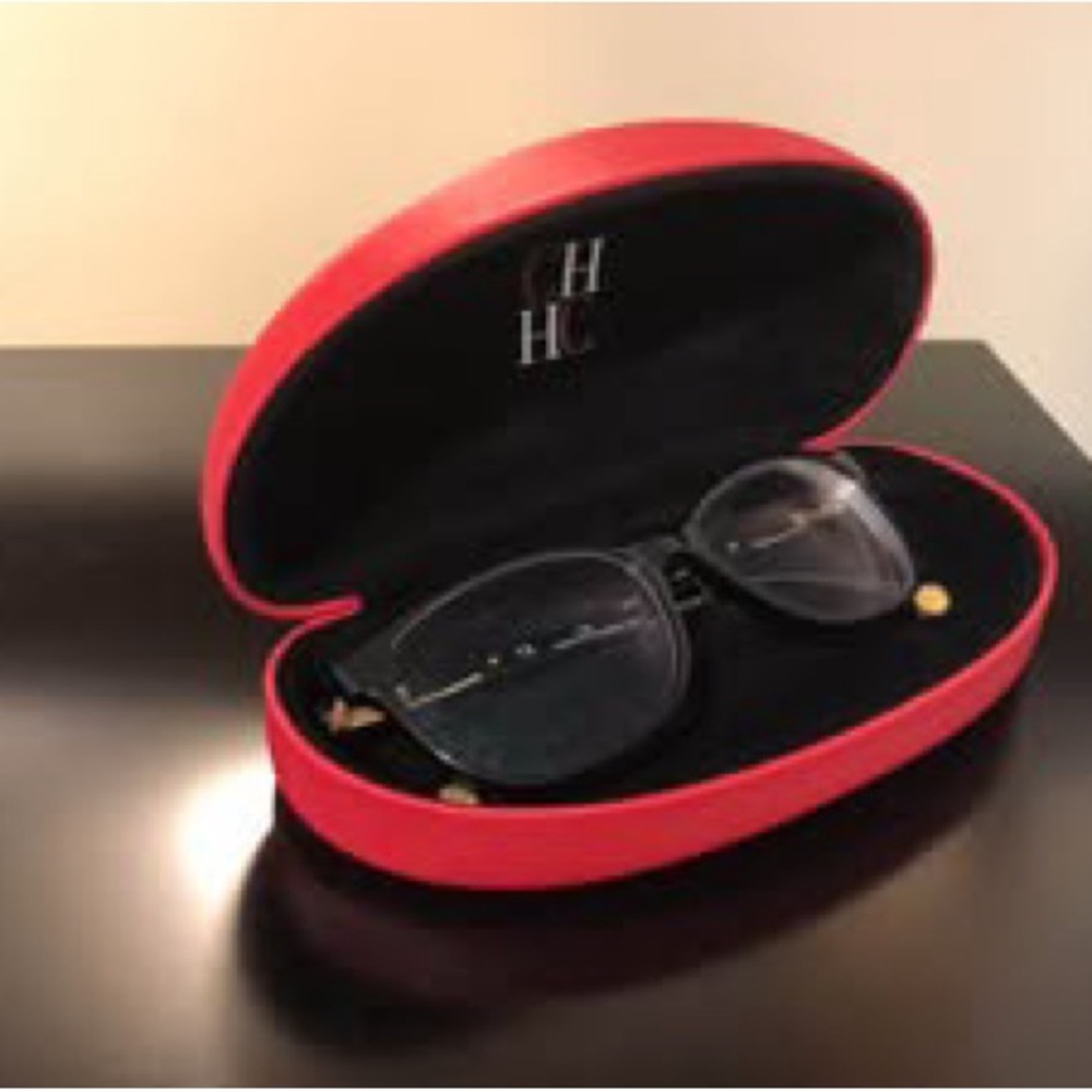 Carolina Herrera Black Eyeglasses with Red Case